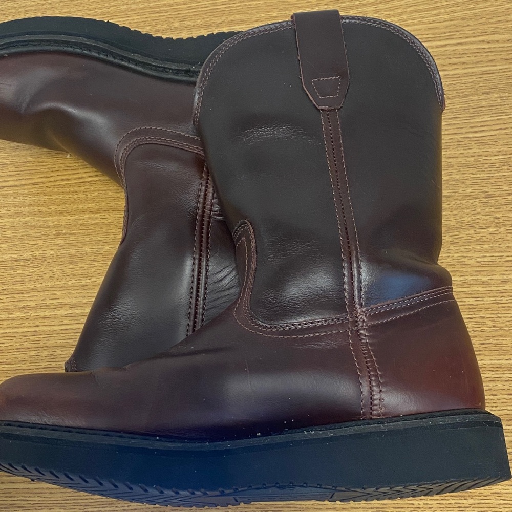 Georgia Boot Men's Dark Brown Pull-On Western Work Boots - Picture 7 of 13
